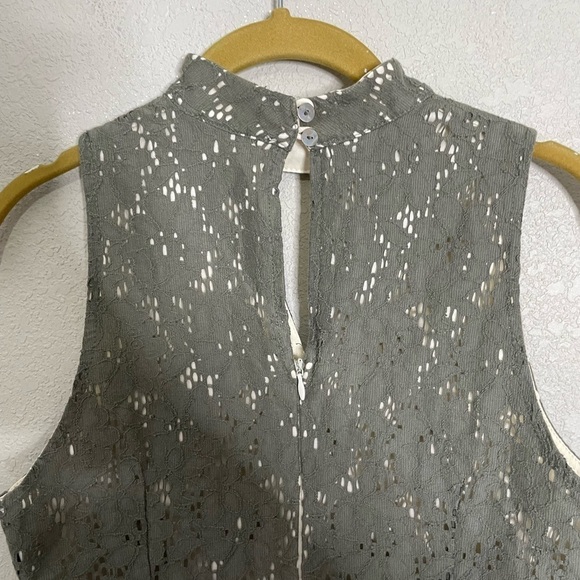 Altar’d State Green Eyelet Fit Flare Mini Dress Medium - Picture 3 of 7